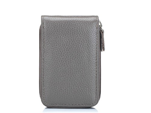 Men’s Genuine Leather Wallet – RFID Blocking Zipper Card Holder Slim Pocket - Picture 33 of 49