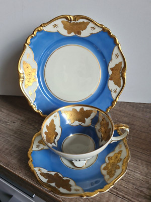 Rare Edelstein Maria-Theresia Goldblumen Porzellan Kaffeetassen Set - Handarbeit