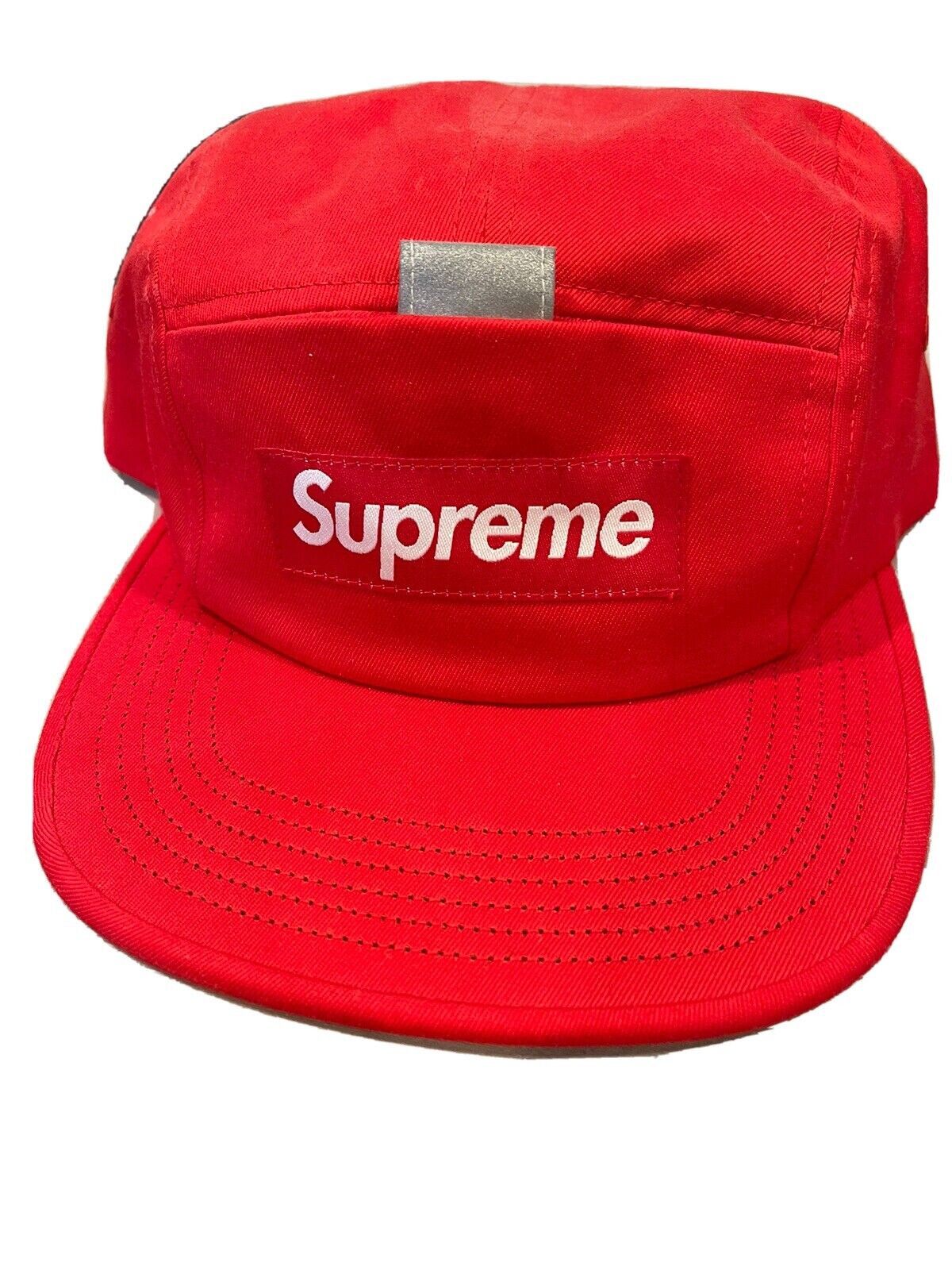 SUPREME New York Reflective Tab Pocket Camp Cap RED Hat Adjustable. New S/S  2018