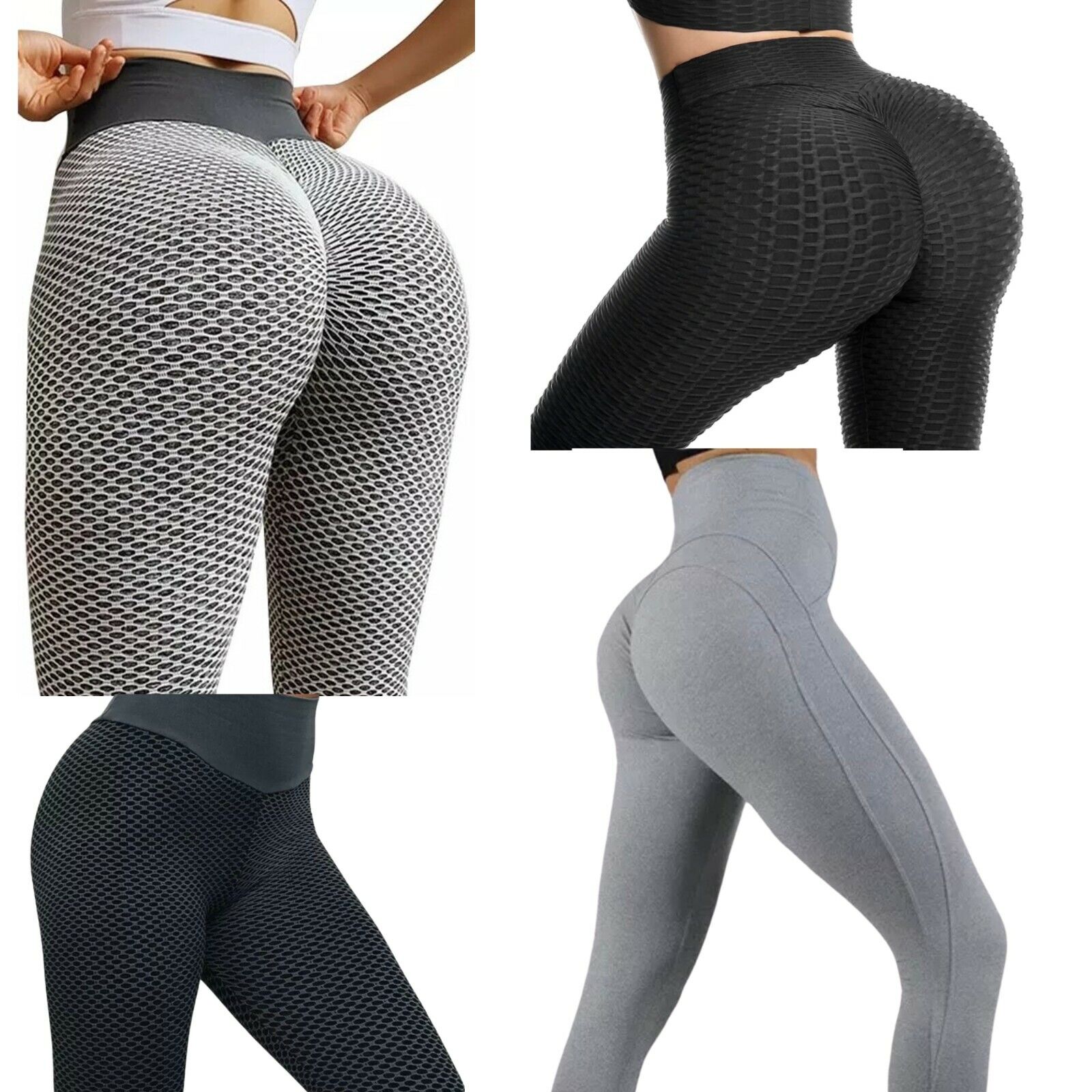 Women High Waist Yoga Pants Anti Cellulite Leggings Butt Lift TikTok Sport  Gym