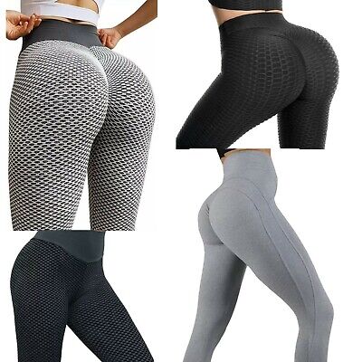 Women Butt Lifting Anti Cellulite Tummy Control Booty Leggings High Waisted  Yoga Pants Workout Running Sport Tights, Grey, Small