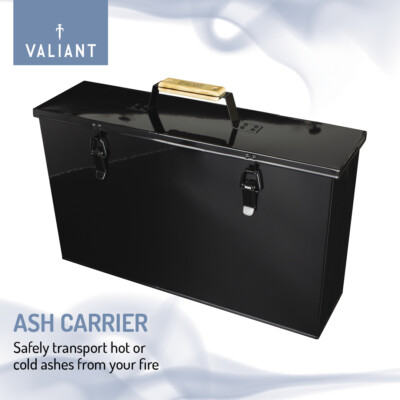 Valiant Fireside Aschekasten und Pelletträger - Hochglanz schwarz
