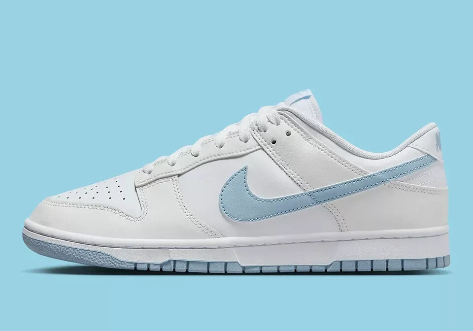 Nike Dunk Low Shoes White Light Armory Blue DV0831-109 Men's Size