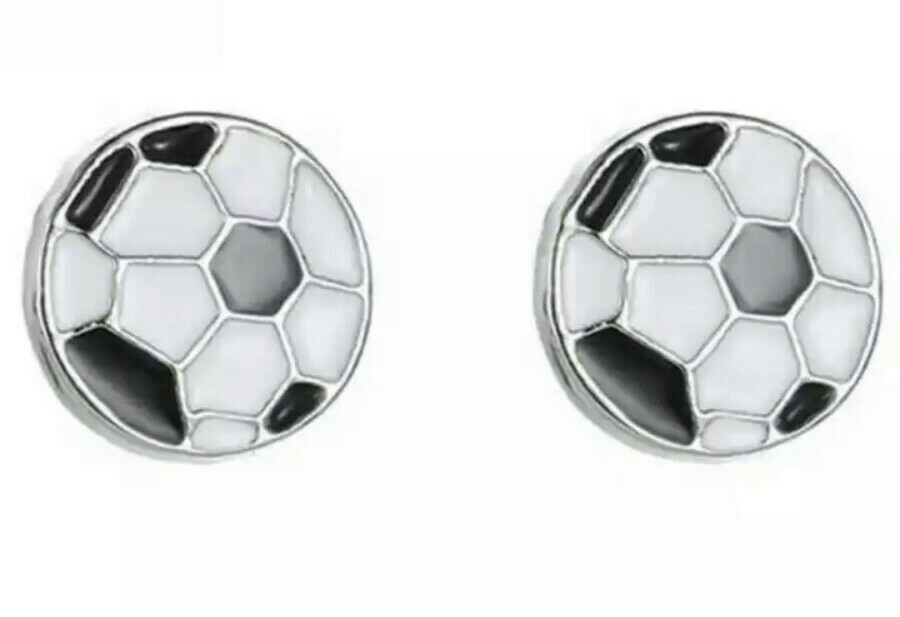 Football stud earrings in clear gift box perfect for sports fans birthday-image