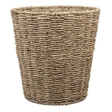 Woodluv Round Seagrass Waste Paper Bin Basket