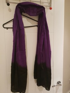 purple and black scarf