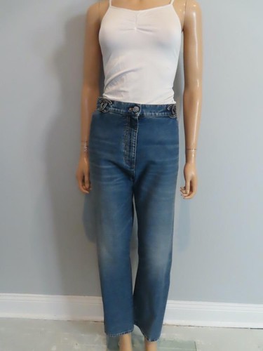 NWT CHANEL Blue Denim CC Logo Jeans F 42/US 10 - Picture 5 of 20