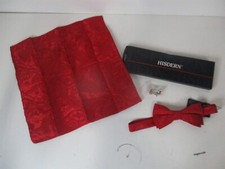 Hisdern Floral Paisley PreTied Bow Tie, Pocket Square Handkerchief Cufflinks Set