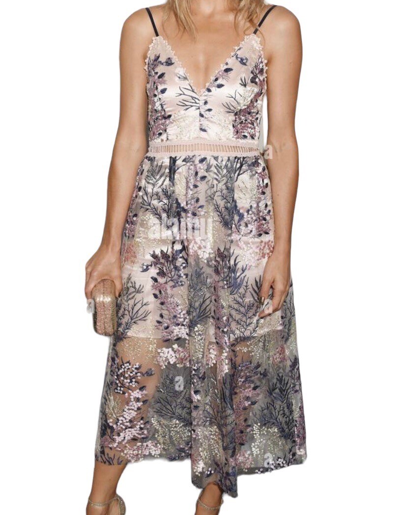 AQUA Maddie And Tae Embellished Floral Maxi Dress Women's XS ($200) | eBay