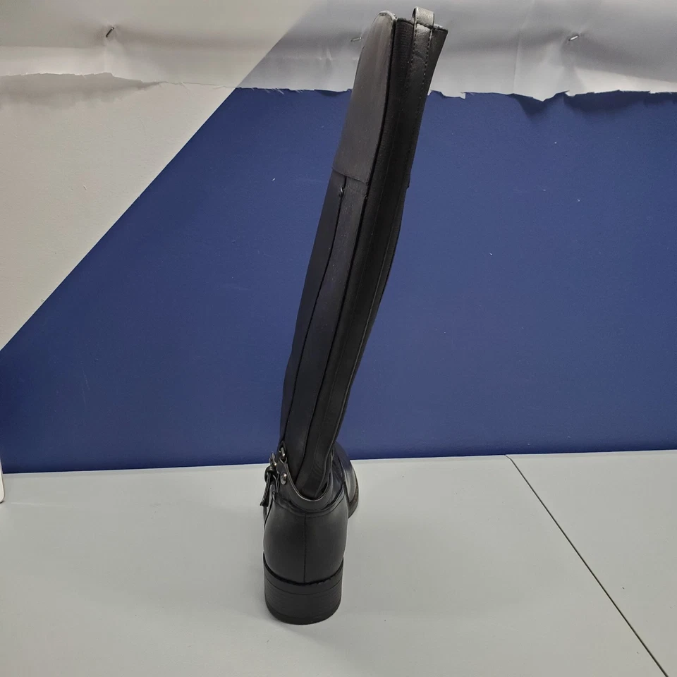 Botas Easy Spirit Tau para mujer talla 6 cuero negro punta redonda hasta la rodilla cremallera lateral Foto 4 de 4