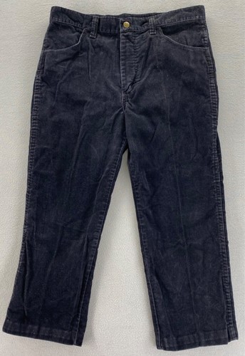 Y2K 90’s Women’s Rustler Black Corduroy Pants Size 16 Husky R14BBKH Retro USED