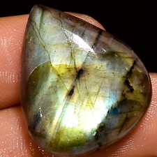 Natural Labradorite Pear Shape Cabochon Loose Gemstone 23.5 Ct 25X21X6mm EE37413