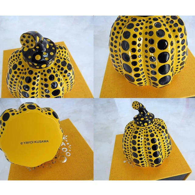 Yayoi Kusama object pumpkin Yellow Japan Artist Sculpture Authentic - Image 2 of 4