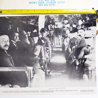 c1880s Passenger Train Pullman Sleeping Car Crowd 11x14 Photo Print Cute Girl 8T