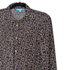 Draper James RSVP Black & Tan Floral Long Sleeve Drawstring Waist Dress - Size L