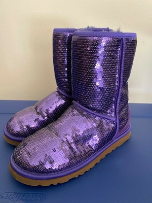 purple glitter uggs