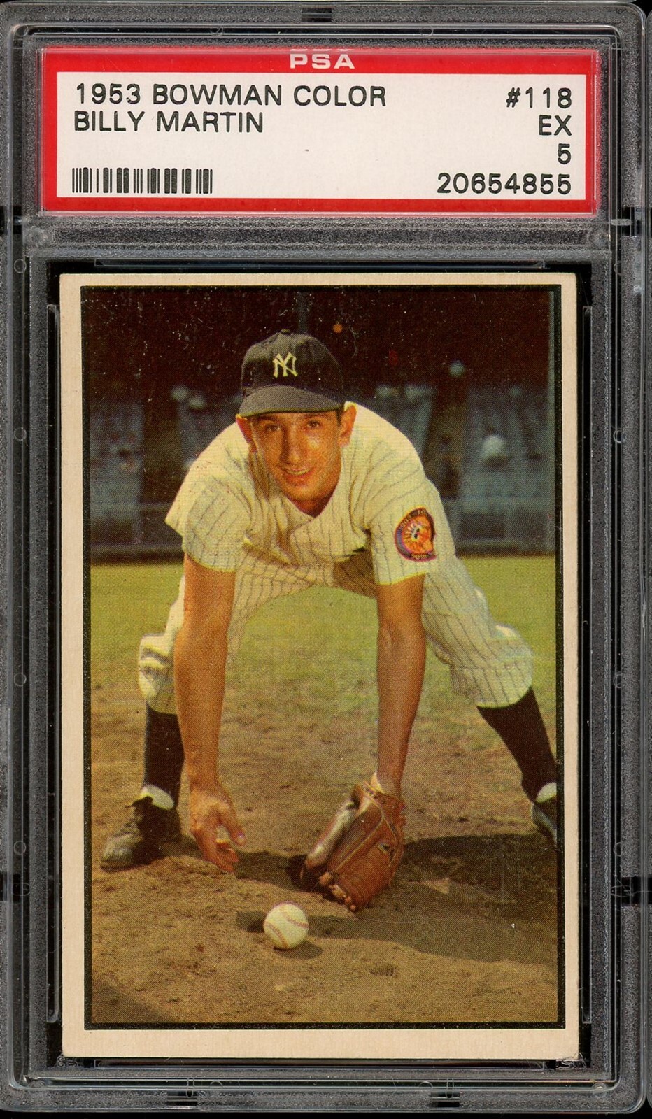 1953 Bowman Color Baseball #118 Billy Martin PSA 5