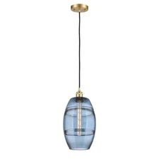 Innovations 516-1P Vaz 1Lt 8" Cord Mini Pendant, Gold/Blue - 516-1P-SG-G557-8BL