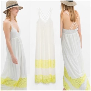 yellow maxi dress zara