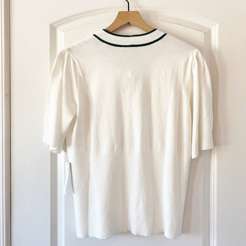 MODCLOTH Women’s Bow Thyself Ivory Tie Neck Knit Top NWT Sz XL - Picture 7 of 11
