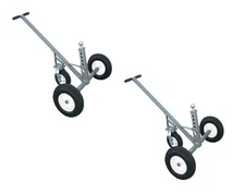 Tow Tuff Adjustable Solid Steel 800 lb Capacity Trailer Dolly w/ Caster (2 Pack)