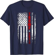 Donald Trump 2024 Take America Back American Flag Unisex T-Shirt