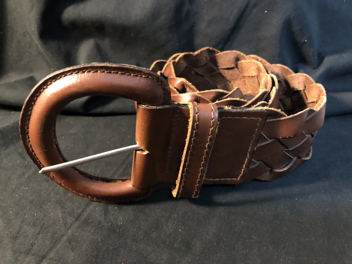 Leather woven clearance belt