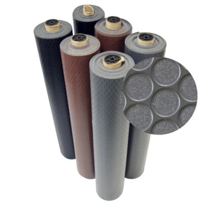 Rubber-Cal "Coin-Grip" Vinyl Flooring Roll - 2mm