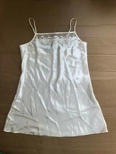 Halston Ivory Satin Nightgown Embroidered Size M