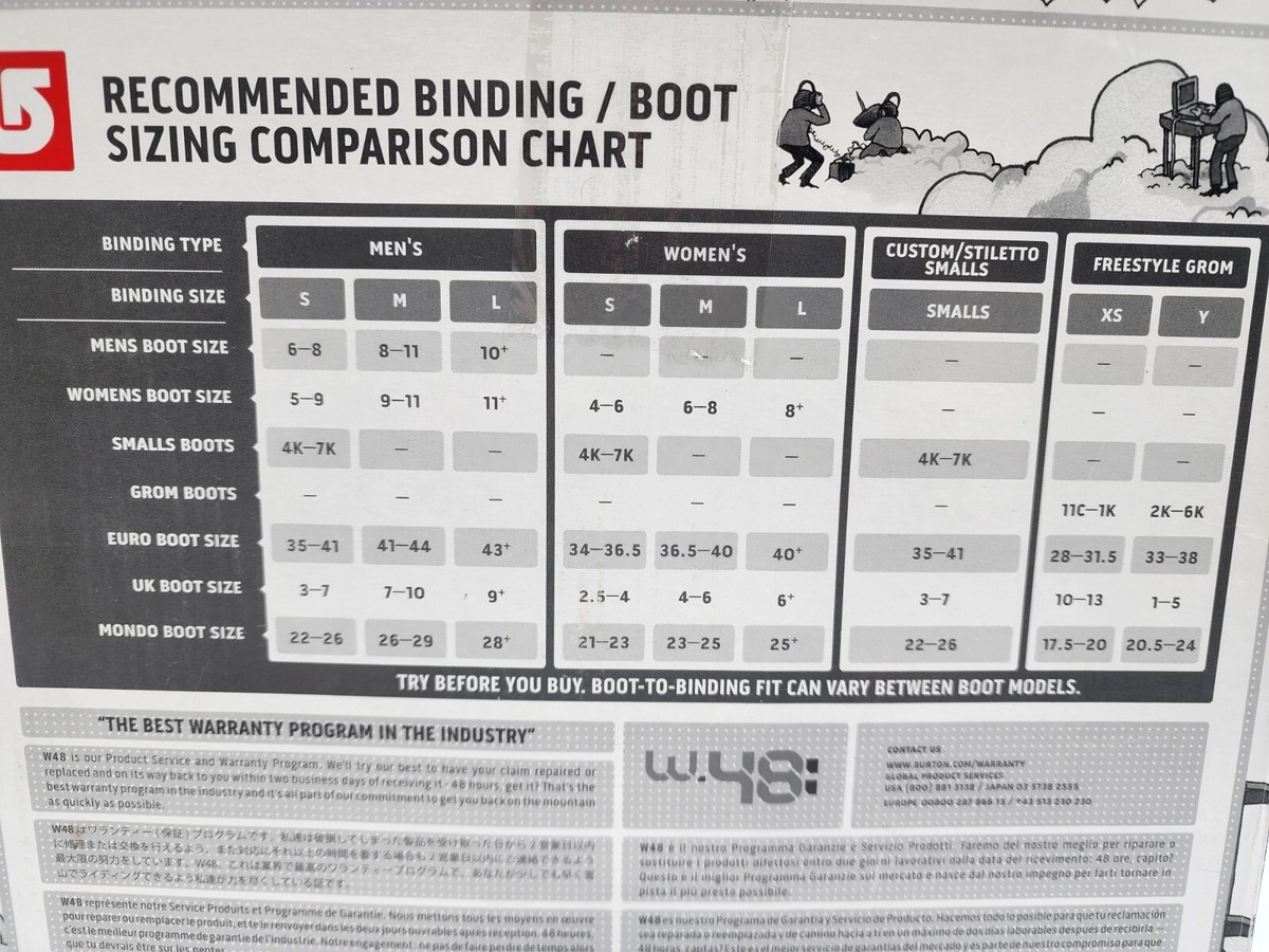 Burton Triad Bindings White Snowboarding Skiing Winter Sports Size