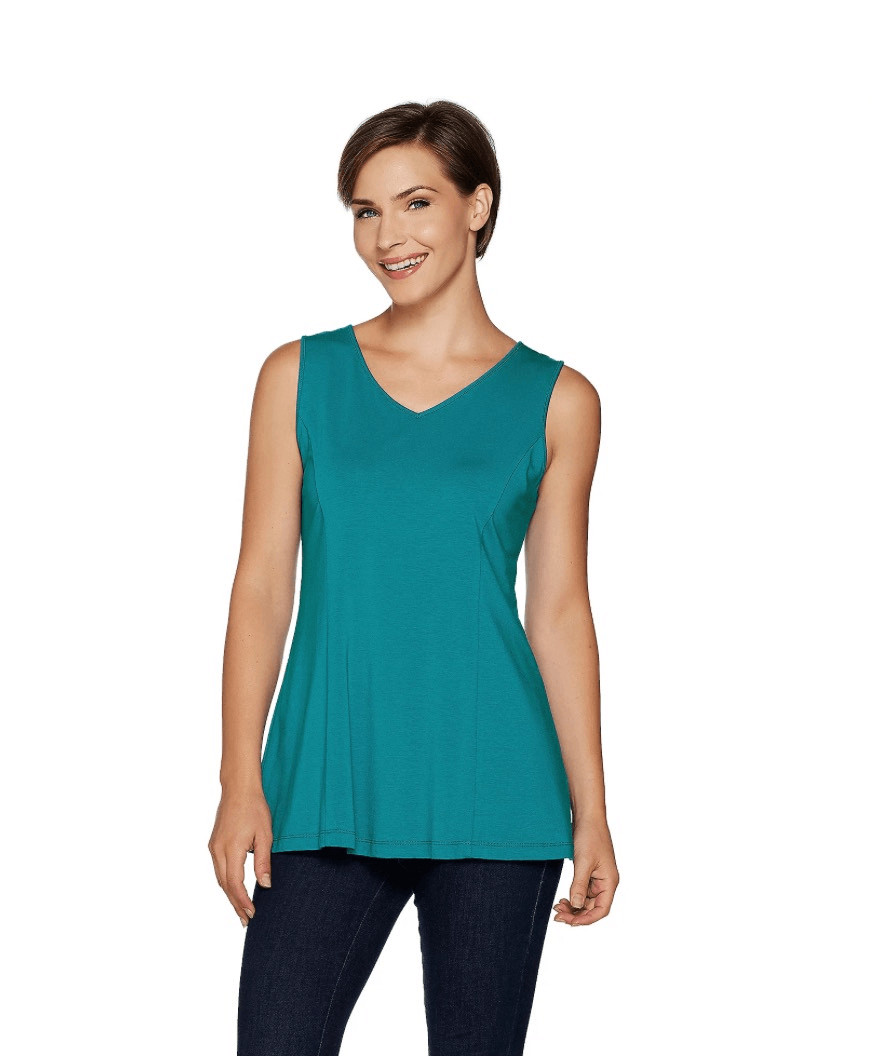 Susan Graver Womens 3X Modern Essentials Stretch Cotton Modal Tank Top Black NWT thumbnail 2