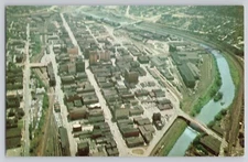 Aerial View of the Heart of Youngstown Ohio Postcard Curteichcolor