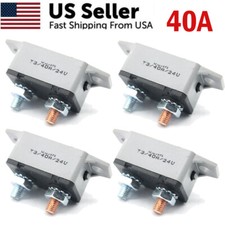 4pc 40A AMP 12V Circuit Breaker Stud Type Shortstop Fuse Automatic Auto Reset