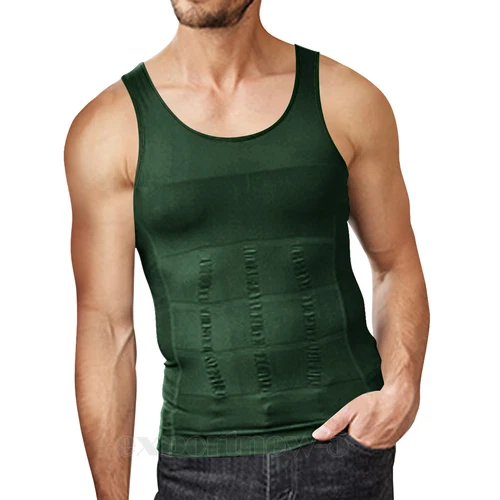 Mens Slimming Body Shaper Belly Chest Compression Vest Girdle Gym Shirt Tank Top - Picture 20 of 27