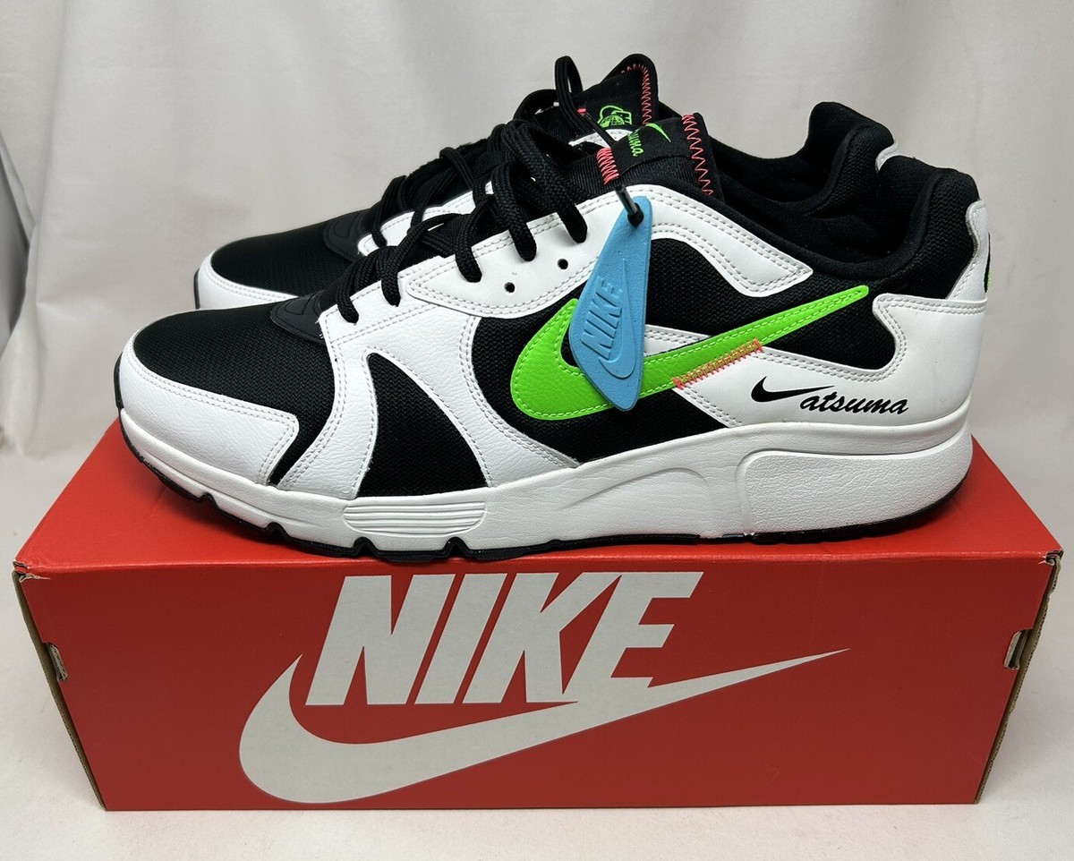Nike Atsuma CD5461_009 Athletic Sneakers Men's Size 10 Black/White/Green