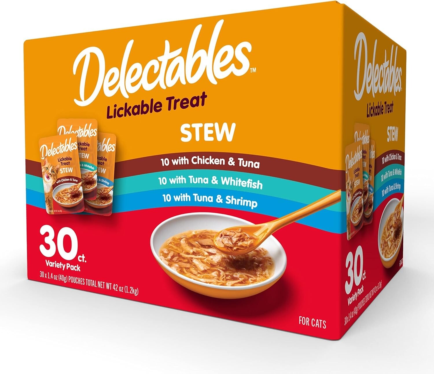 Hartz Delectables Stew Lickable Wet Cat Treats for Adult & Senior Cats, Variety