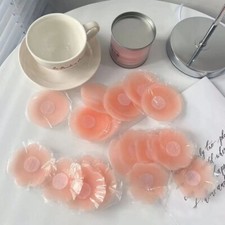 Silikon Brustwarzenabdeckungen wiederverwendbar selbstklebend Gel BH-Pad unsichtbar BH-Set UK