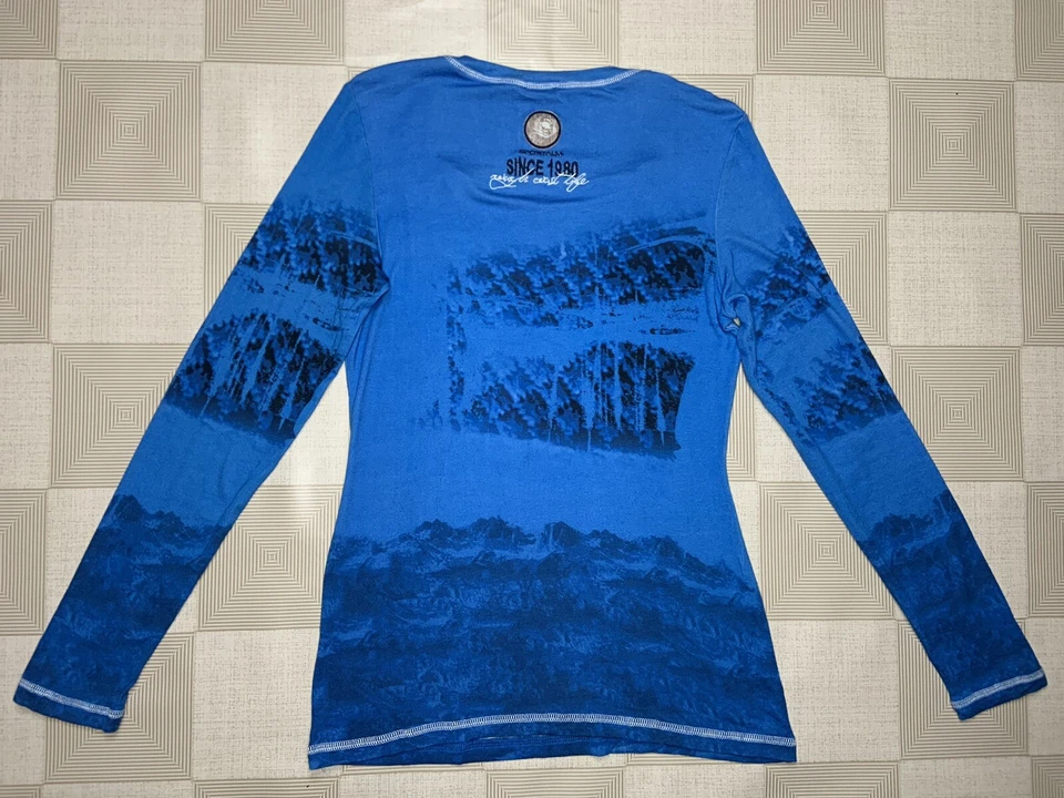 Sportalm Damen Blau Bedruckt Actiwear Oberteil Sweatshirt Langarm Gr.38 - Bild 4 von 4