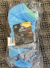 Jurassic World No-Show Socks Color Multi Boys 6 Pack Size 6-8 NWT