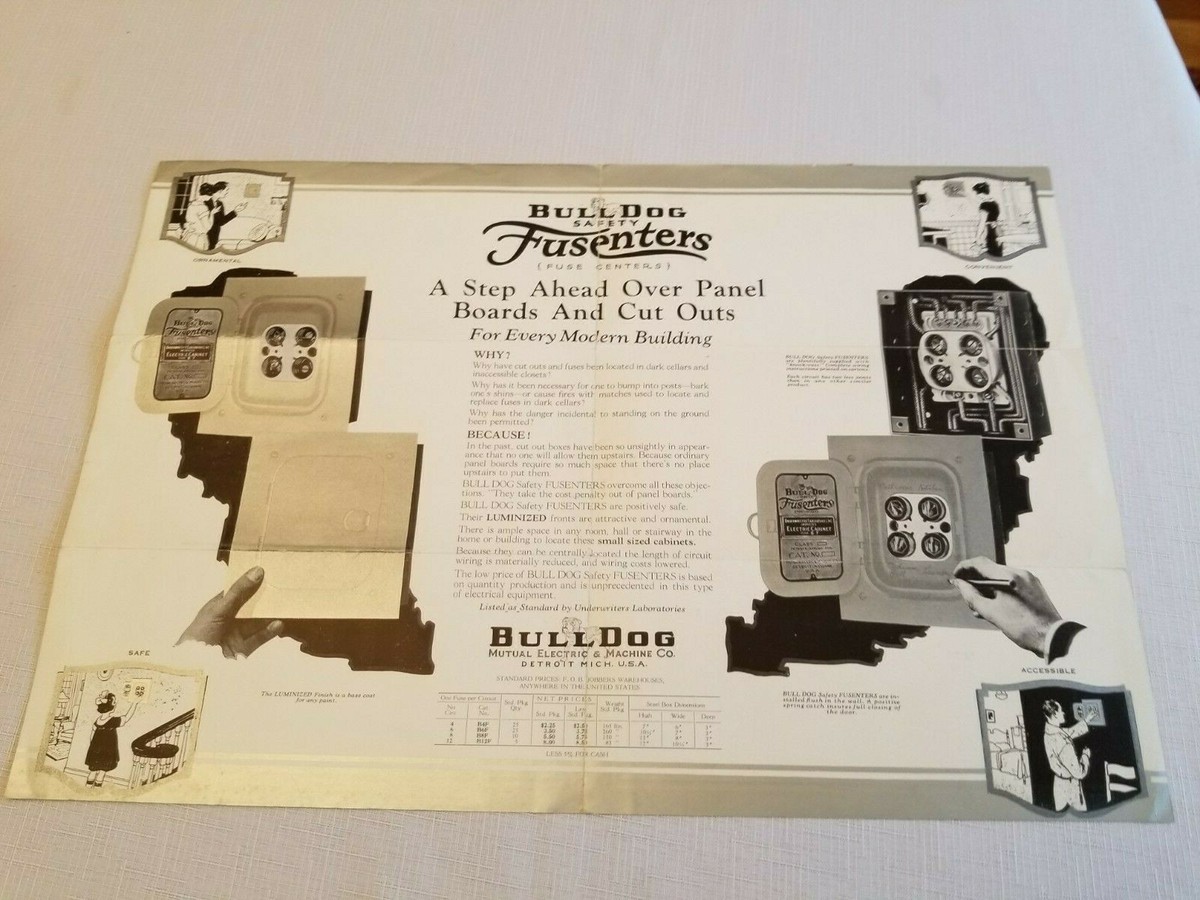 1930's Bulldog Safety Fusenters (Fuse Box) Brochure | eBay