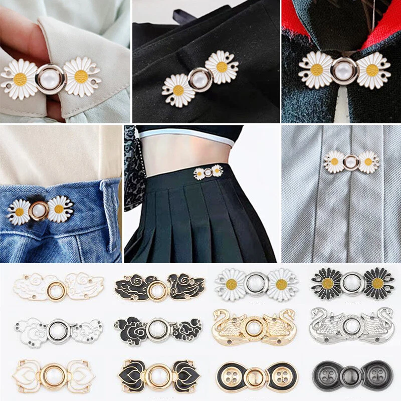 Adjustment Button Metal Tightening Waistband Pins Garment Jeans Waist  Buckle