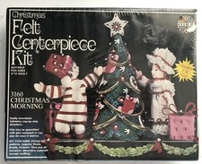 Felt Christmas Morning Centerpiece Decorating Tree Kit 3160 Sealed Vtg Walcott