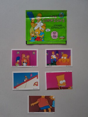 1990 The Simpsons Diamond Sticker Lot 109 115 129 134 136. Vintage Stickeralbum