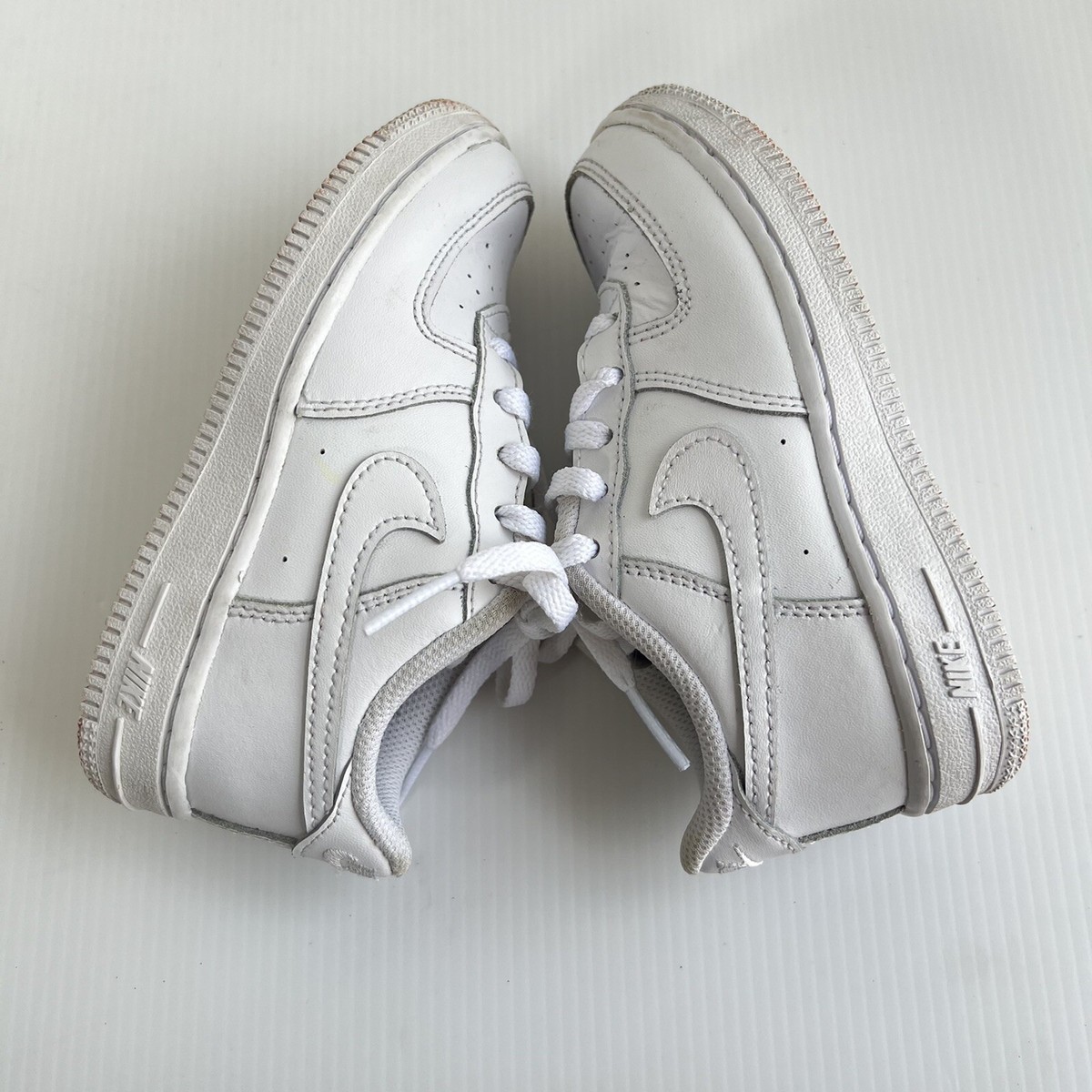 Nike Air Force One 9c Kids White On White Shoes Sneakers EUC