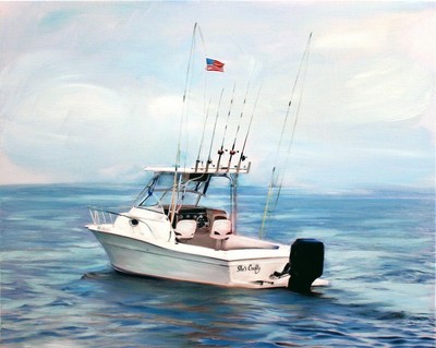 Custom Yach and Boat Oil Painting on Canvas from Your Photo - Personalized Gift
