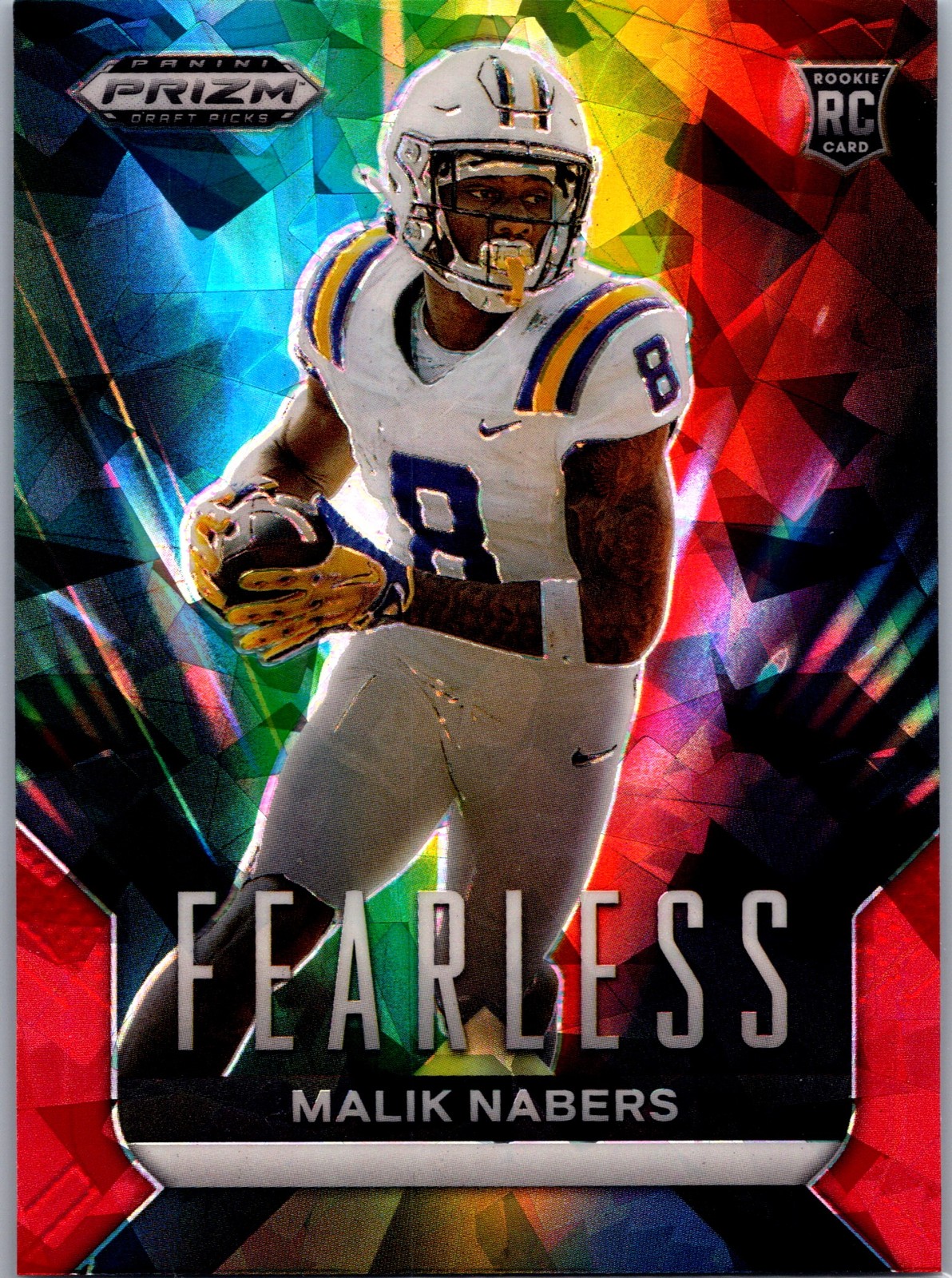 2024 Panini Prizm Draft Picks Malik Nabers #F-MN Fearless Red Ice LSU Tigers
