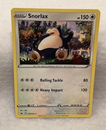 2020 Pokémon Sword & Shield Promo # 140 Snorlax Regular Rare