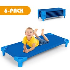 Costway Pack of 6 Kids Stackable Naptime Cot 52" L x 23" W Daycare Rest Mat