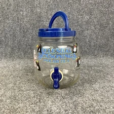 Vtg 1986 Celestial Seasonings Polar Tea Glass Handle Jar Jug w/ Spout Dispenser