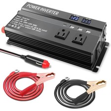 1200W Peak Power Inverter, Inverter 12v to 110v 3 AC 3 USB 1 Type-C Port